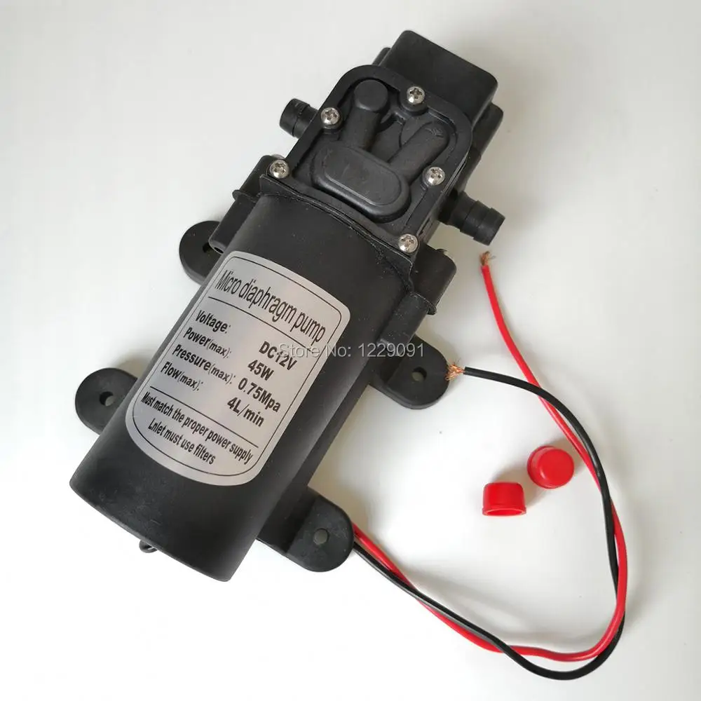 Dc 12v 24v 4L/min wysokociśnieniowa mini elektryczna pompa wodna 45W samozasysająca membranowa pompa wodna