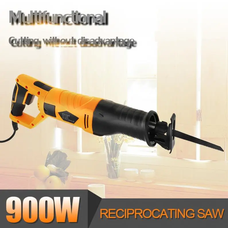 900W Adjustable Electric Reciprocating Saw Multifunction Rotating Handle Saber Hand Saw for Wood/Metal Cutting Electric Wood Saw