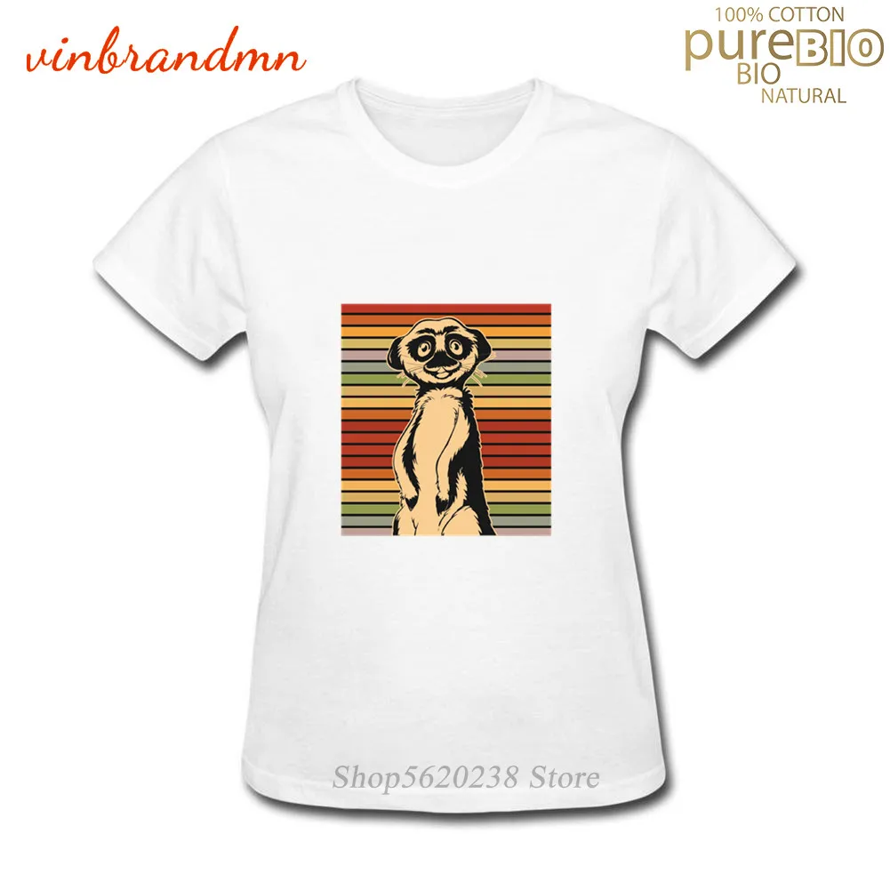 Meerkats Safari Africa Meerkat T-Shirt High Quality Cotton Short Sleeve Tee Shirts Funny Animals Female Tee maiden casual Tshirt