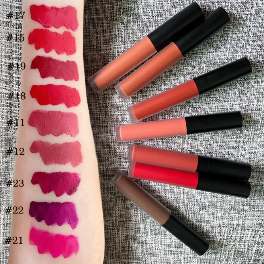 Wholesale Matte Velvet Liquid Lipsticks Private Label Cosmetics Waterproof Lipgloss Makeup Sexy Lip Tint Glaze Lip Gloss Nude