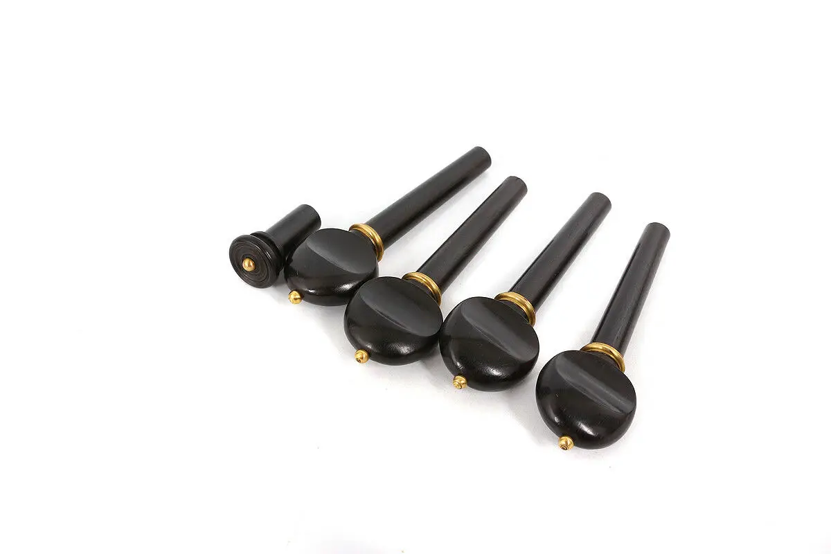 1 Set Violin Parts Ebony Wood Peg Chinrest Tailpiece Endpin Violin Accessories