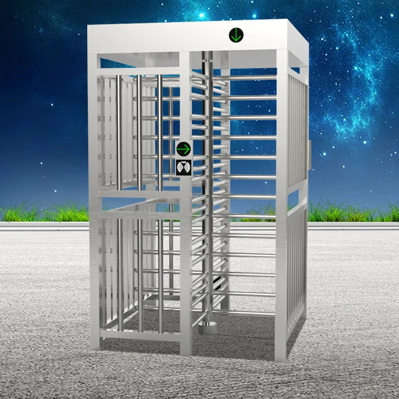 SUS304 Dual Lane Full Height Gate Turnstile AC220V Full Height Tursntile Access Control Gate for Pedestrian