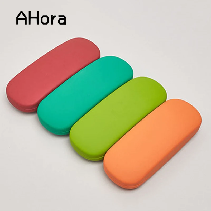 Ahora Simple Solid Color Leather Reading Glasses Case Hard Organization Students Optical Myopia Glasses Box Holder