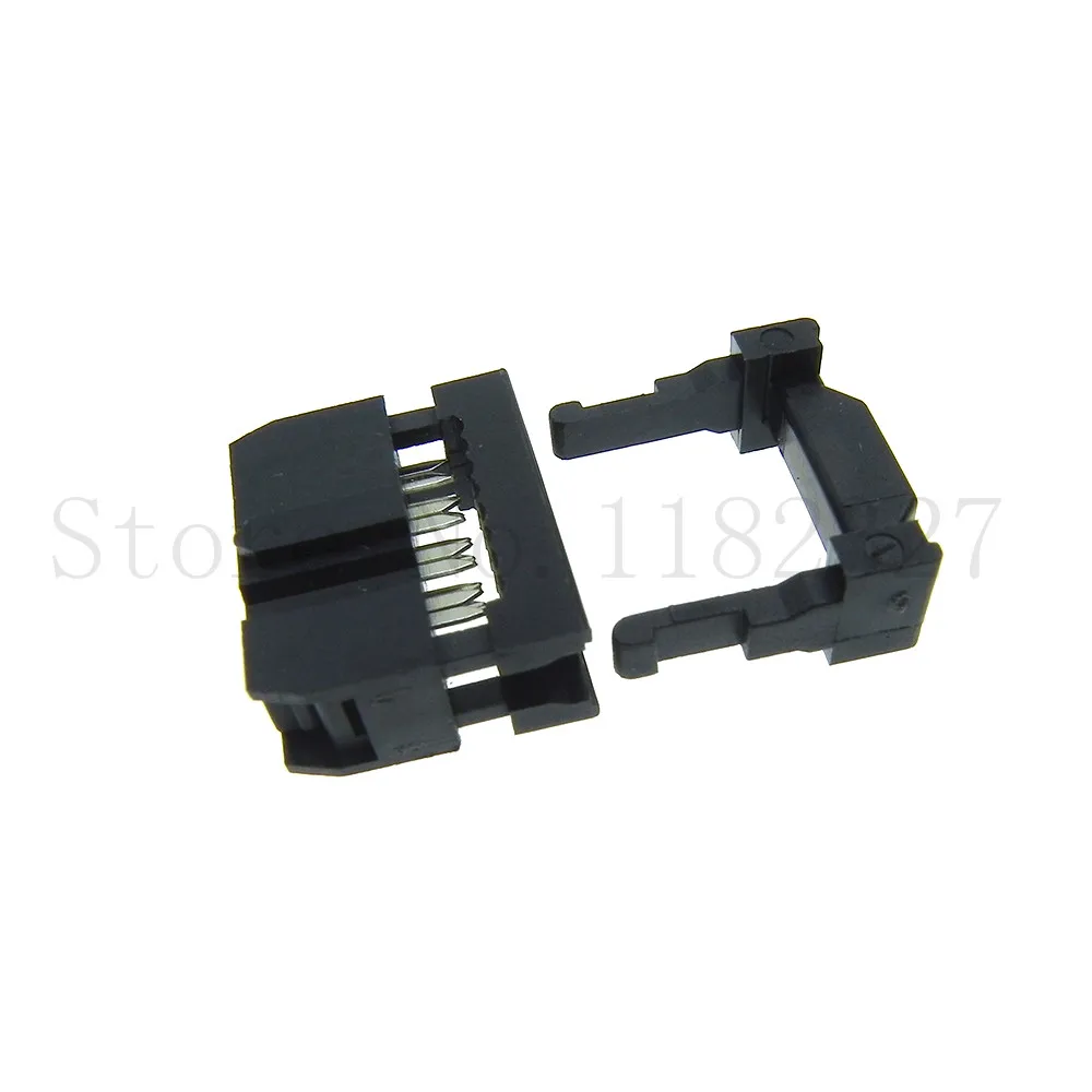 2.54mm Pitch 8 Position 8 Pin Female IDC Socket IDC Connector Ribbon Cable Black Color