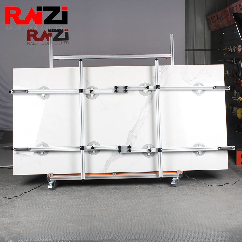 Raizi Large Format Tile Slab Carrying and Handling System Silicone Suction Cups With Cross Bar 500kg Capacitylifter tools