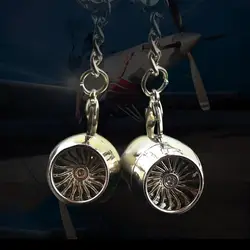 Stylish creative Airplane Engine Shape Hanging Pendant Car Keychain Key Ring Handbag Decoration Anti-corrosion portable New hot
