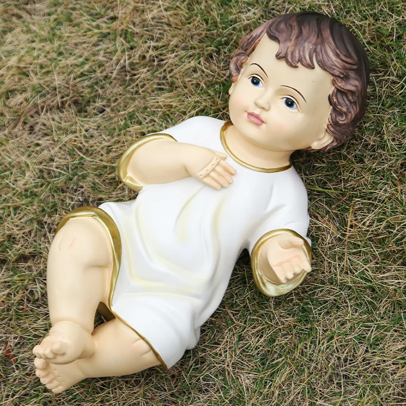 Gesù ornamenti per bambole santo neonato avvento resina artigianato Festival decorazione della casa statua decorazioni natalizie regali religiosi