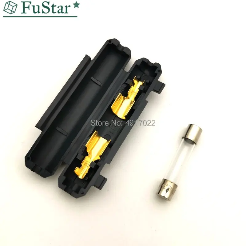 5PCS 6*30 mm Glass Fuse Holder 6 * 30 Fuse Socket Fuse Flip shell Black Flip Type Fuse Socket Peanut Hull Fuse Holder 6x30mm Hot