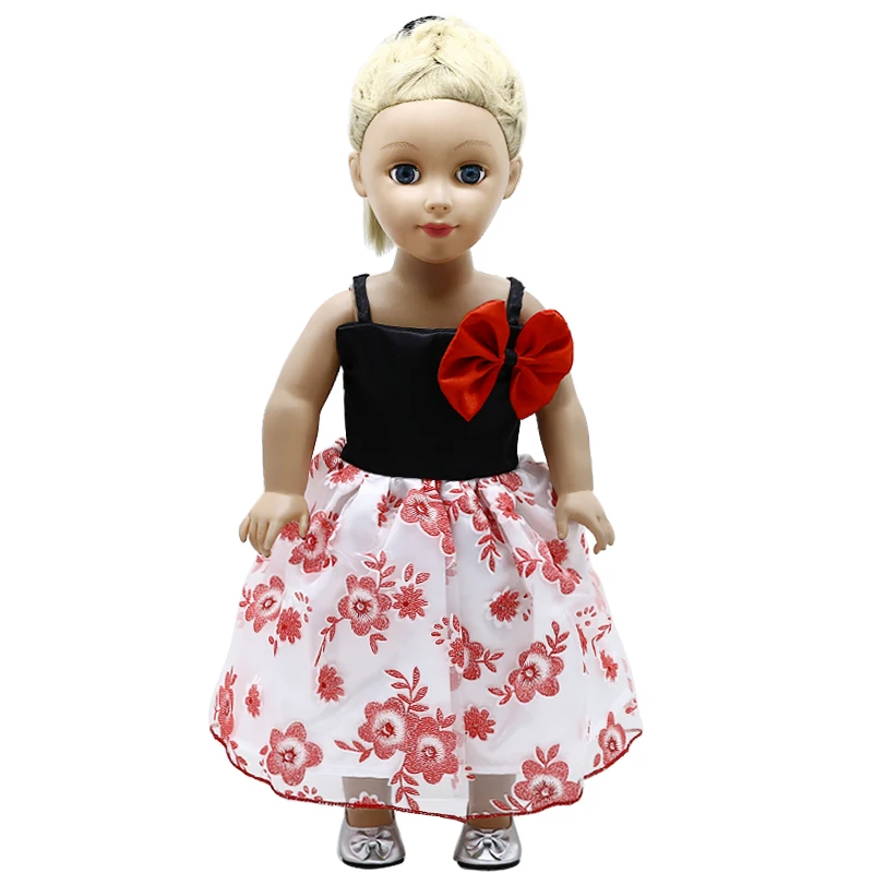 Clothes for doll fits 17-18inch baby Toys new born doll and American doll Fashion bow dress girl gift