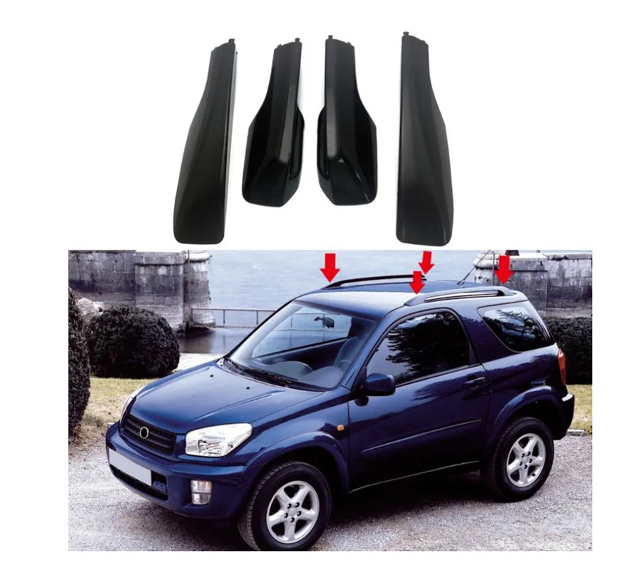 2001-2005 Black Car Roof Rack Cover Rail End Shell Replace for Toyota RAV4 XA20