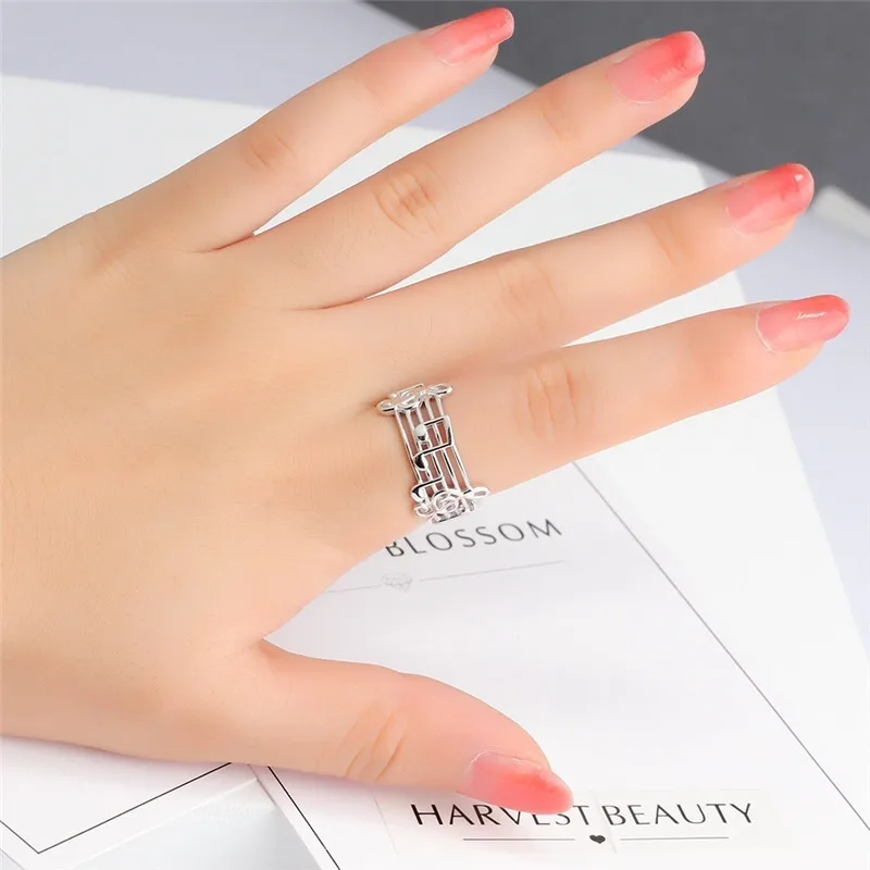 Fashion Musical Note Ring Hollow Musical Symbol Ring Jewelry For Female Music Lovers Wedding Party Music Ring Best Gift