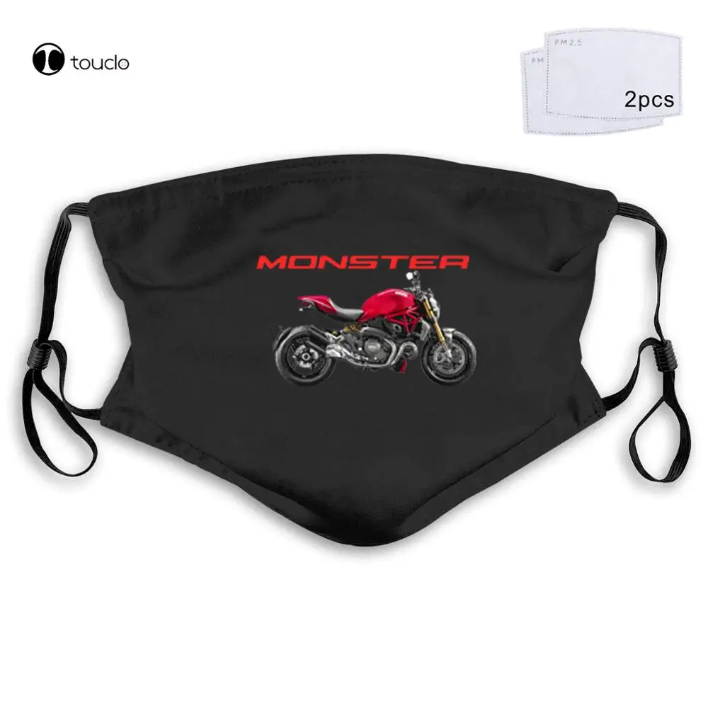 Italy Motorrad 1199 821 Red Motorcycle Logo Face Mask Filter Pocket Cloth Dapat Dicuci Kembali