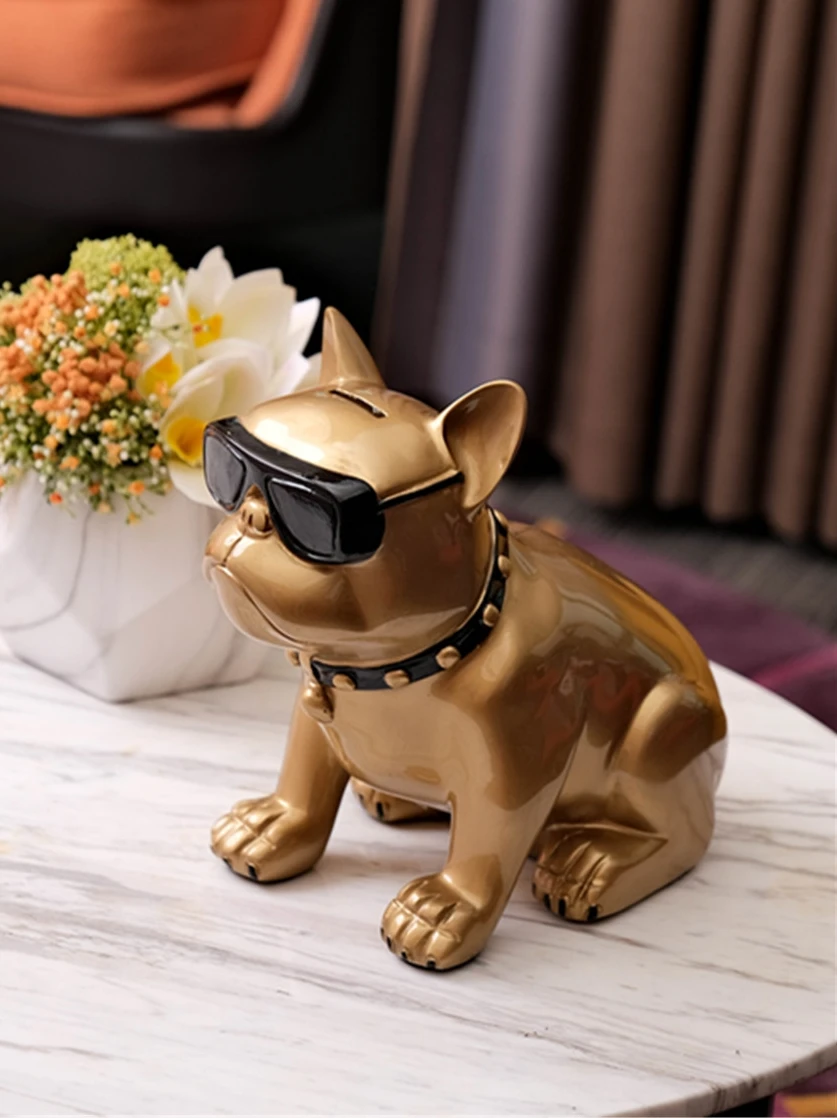 French Bulldog Piggy bank Dog Figurine Money Box For Child Gift Home Decorations Coin Storage Box Holder Coin Bank Toy For Kids