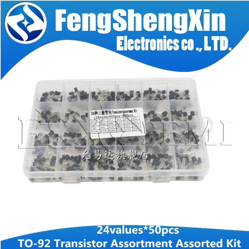 18/24Values TO-92 Transistor Kit assortment box BC327 BC337 BC517 BC547 BC548 BC549 2N2222 3906 3904 5401 5551 C945 S8050