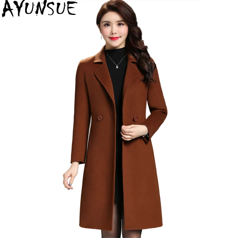 

AYUNSUE 2020 Casual Double Side Wool Coat Female Autumn Winter Coat Women Long Women's Coats Spring Jackets Abrigo Mujer 7606165