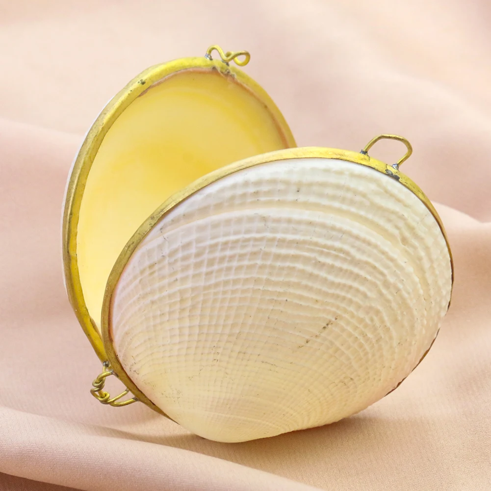 Natural Clam Shell Jewelry Organizer Box Storage Case Ring Earring Necklace Display Container Sundries Gift Wedding Ring Case