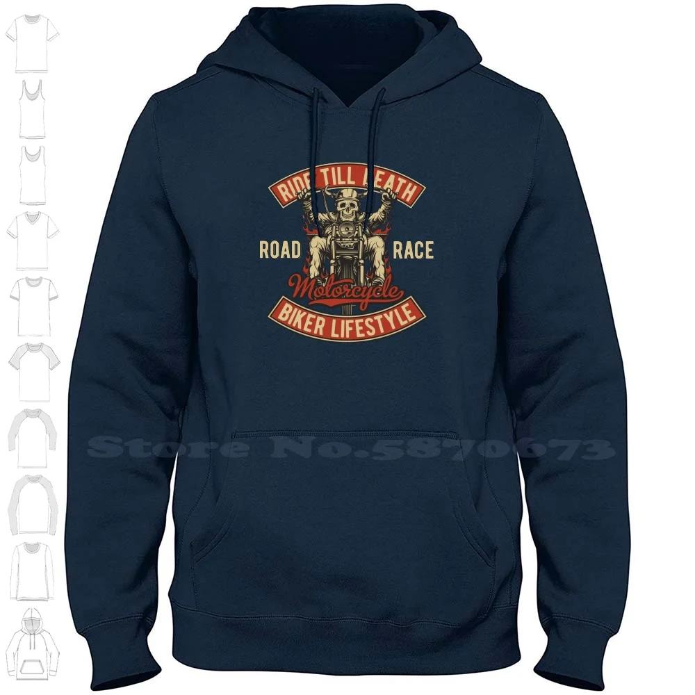 Biker Lifestyle Long Sleeve Hoodie Sweatshirt Motorcycle Cool Helmet Funny Biker Music Vintage Classic Bikes Motors Legend