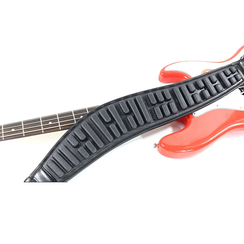 Correia de guitarra de descompressão de couro ampliada espessada comprimento ajustável espuma de borracha respirável cinta de massagem para guitarra
