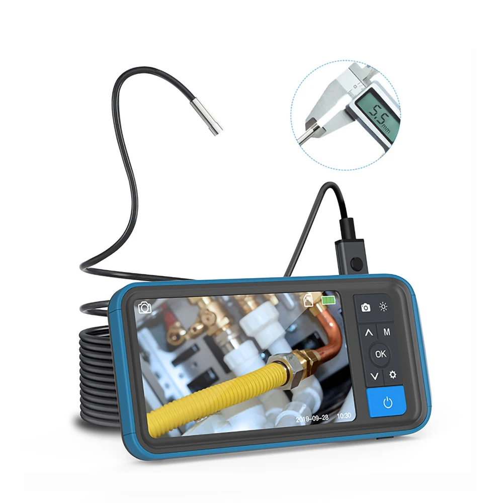 Handheld 4.5-inch Color Screen Dual Lens Camera Video Inspection And Repair Endoscope 5m Cable 32GB Card 1080P