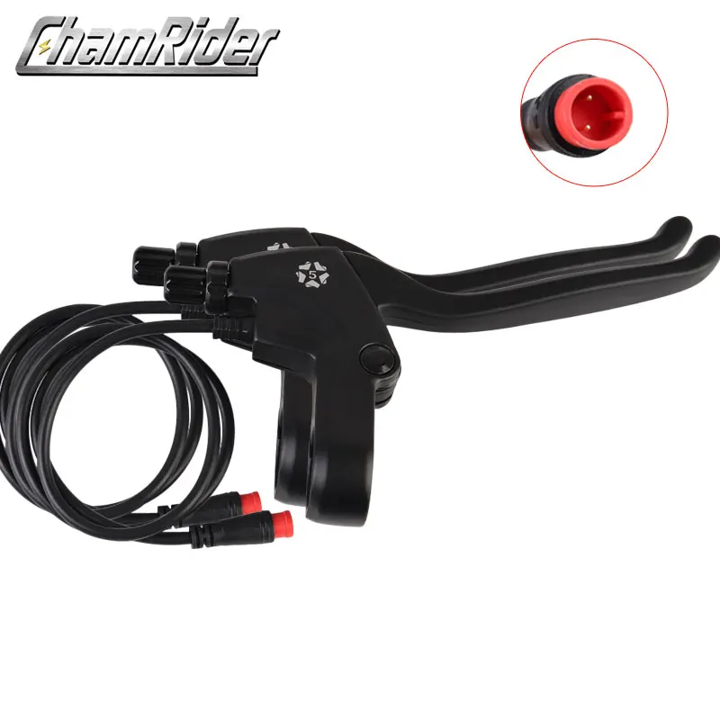 ChamRider-Power Cut-off Brake Lever, Aluminum Alloy Julet, Waterproof Connector for Electric Bicycle, 112pdd WUXING