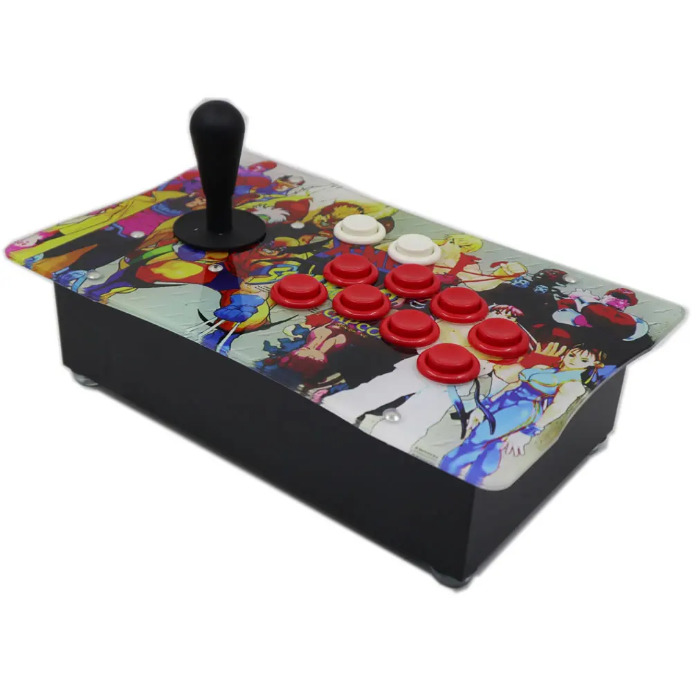 RAC-J500H Happ Arcade Fight Stick عصا التحكم مقعرة زر الضغط حافظة معدنية لوحة فنية PC USB