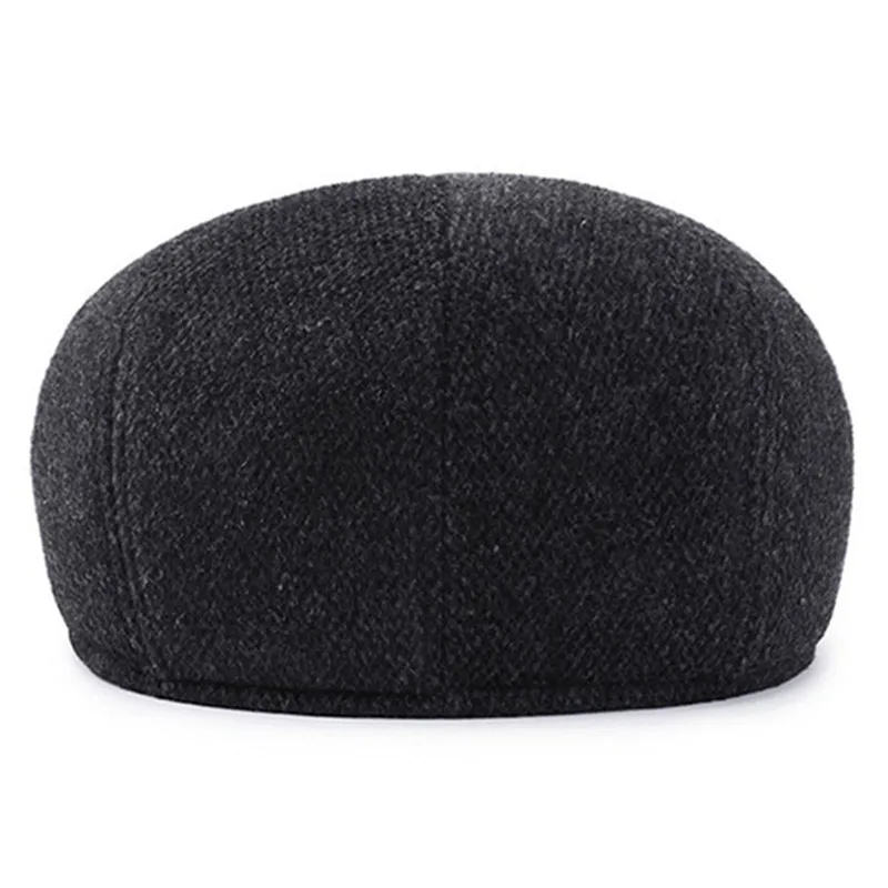 XdanqinX 2024 Winter New Men's Hat Woolen Thick Warm Berets With Earmuffs Male Bone Dad's Hat Trucker Winter Plush Fluff Hats