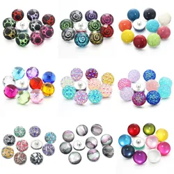 10 Pcs/lot New Snap Button Jewelry Mixed Style Ginger Resin 18mm Snap Buttons Fit Snap Bracelet Bangles Button Jewelry
