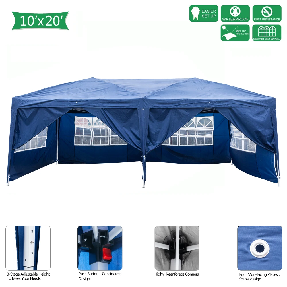 Two Colors 3 x 6m Four Windows Practical Waterproof Folding Tent Wedding Tents for Events Party Tent