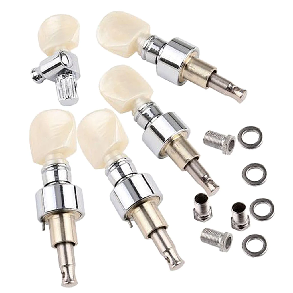 5Pcs Silver Musical Instrument Banjo Machine Heads Tuing Peg Tuner for Banjo