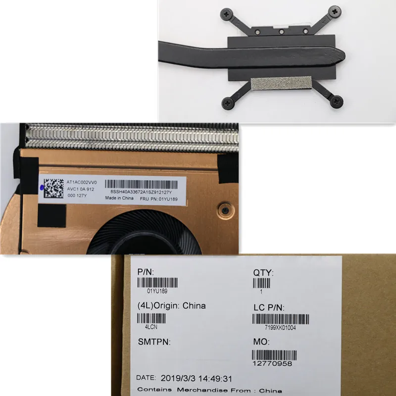 Imagem -05 - Ventilador Original do Refrigerador da Cpu Dissipador de Calor para Lenovo Thinkpad T490 T14 Gen Uma Laptop Gráfico Integrado 01yu189 01yu190 01yu191 Novo