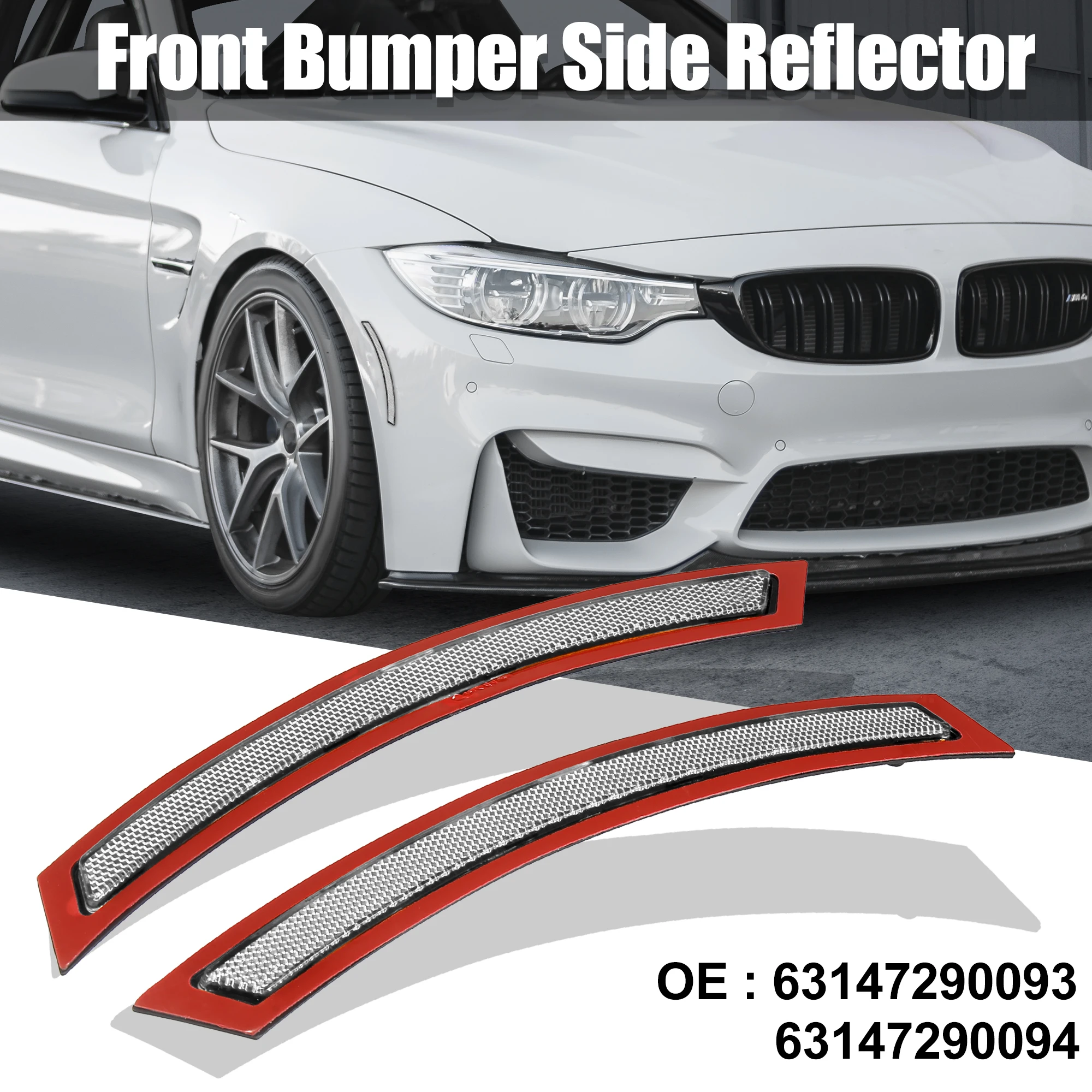 X Autohaux Pair Front Bumper Reflector Side Marker 63147290093 63147290094 For BMW F15 F85 X5 M 2014-2017 Replace