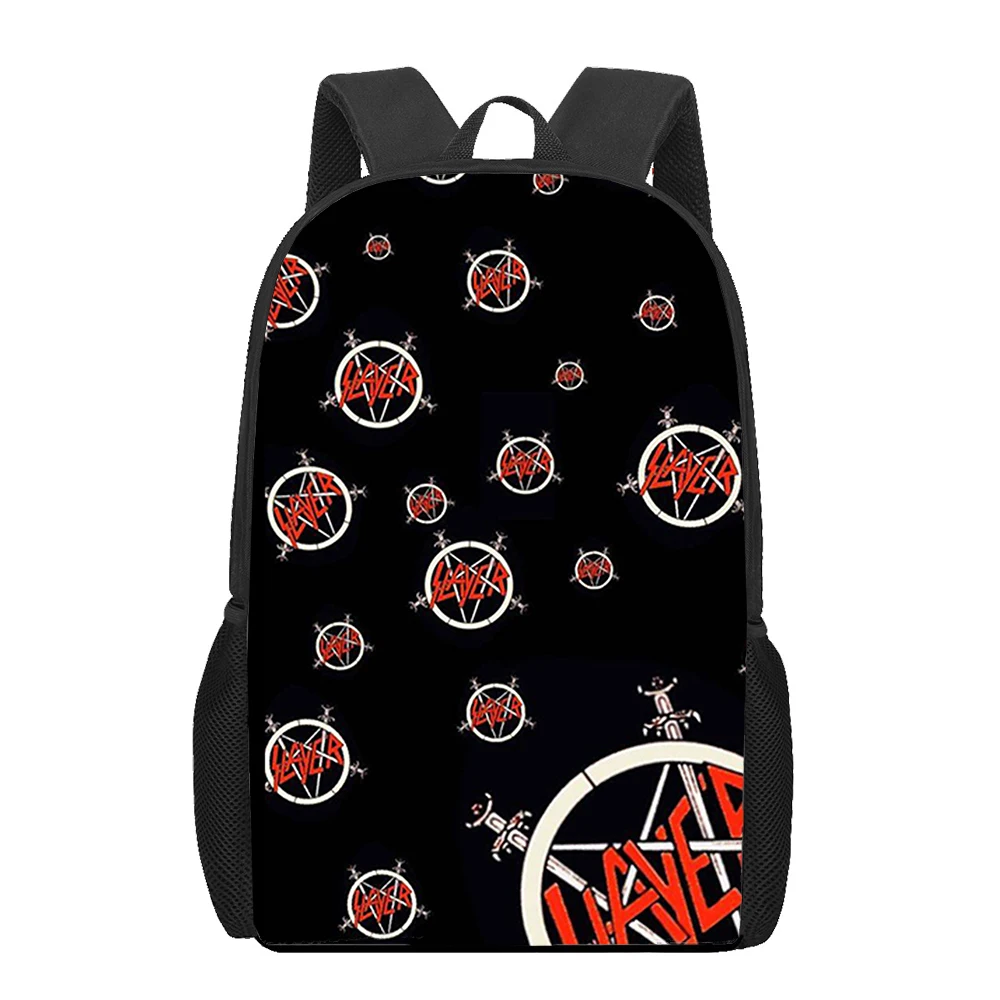 

Slayer Thrash Metal Backpack For Girls Primary Students Pattern School Bags For Children Book Bag Casual Bagpack Bag Pack