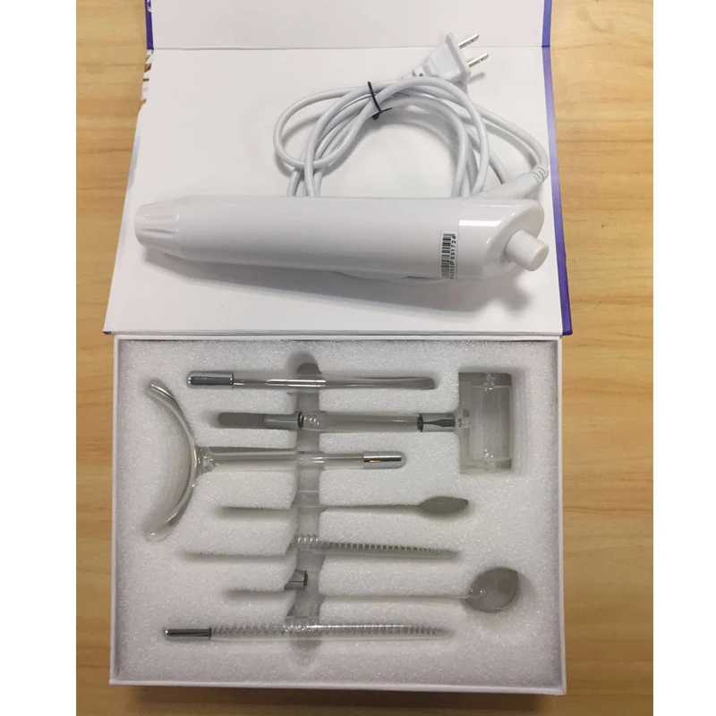 Masajeador Facial profesional 7 en 1, tubo de vidrio de electrodo, para el acné varita, cuidado de la piel, eliminador de manchas y acné