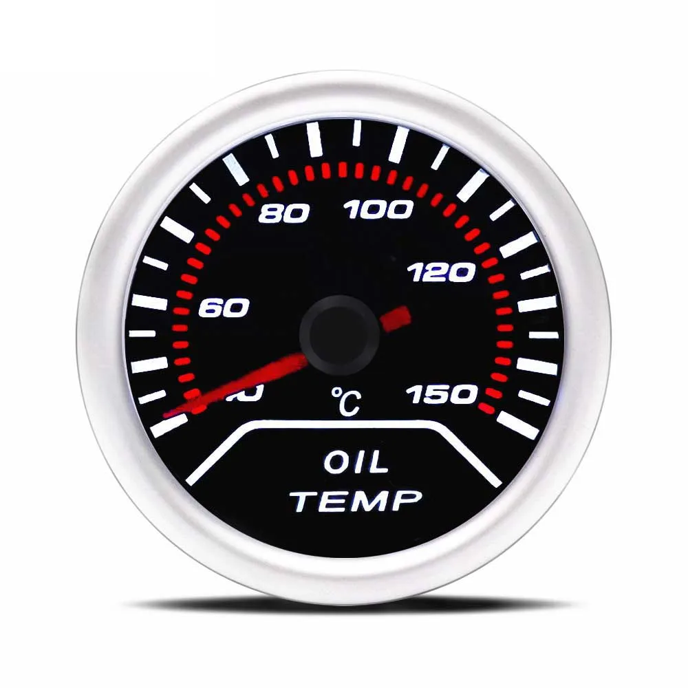 

Oil temp gauge 2"(52mm) Smoke len 40-140 C degree pointer Oil temp gauge Car meter with sensor