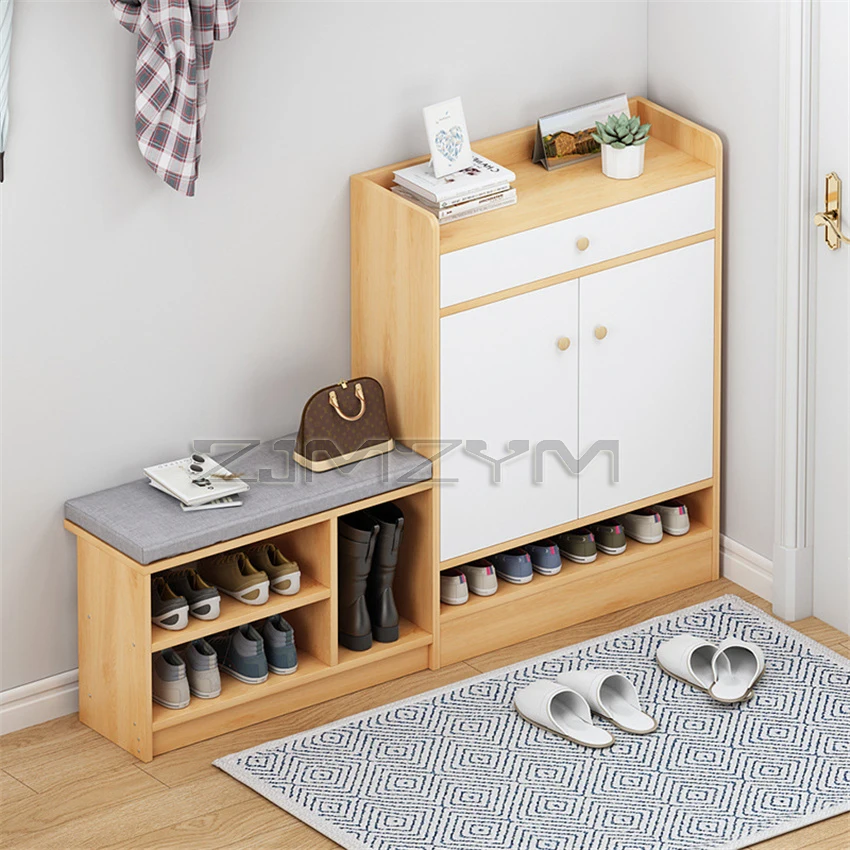 

Simple household economical entrance can sit in shoe cabinet and change shoe stool, large capacity storage cabinet shoe cabinet