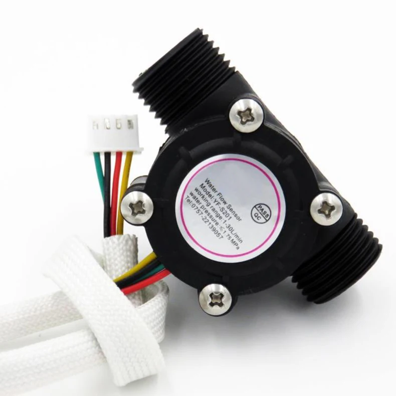 1/2" Warmwasserbereiter Wasserdurchflusssensor 1,75 MPa Hall-Sensor Turbinen-Durchflussmesser DC5 ~ 18 V mit Temperaturinduktion – Detail 5