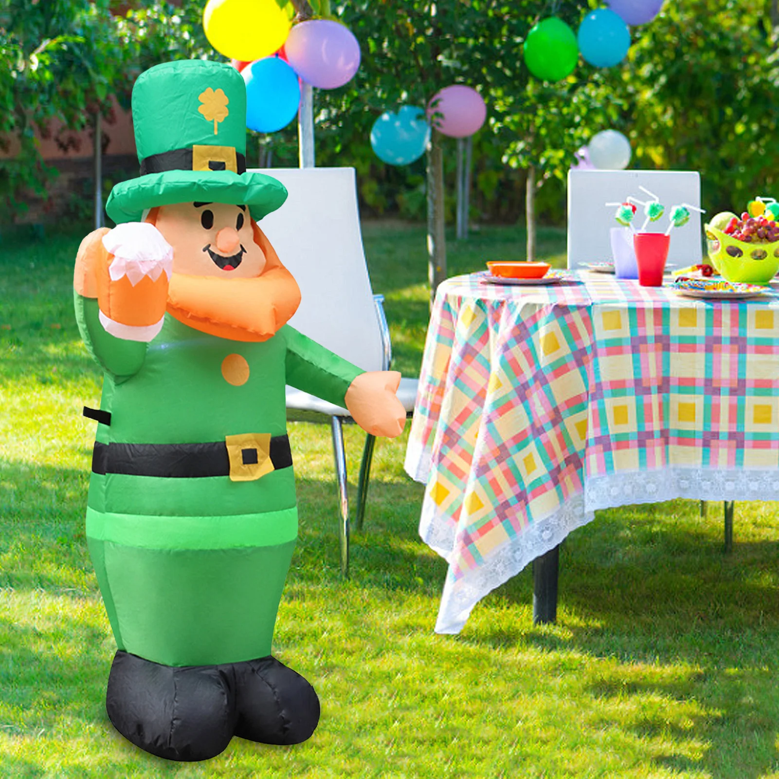 St Patricks Day Iatable Leprechaun Irish Party Decor Blow Up Leprechaun Outdoor Lawn Yard Decoration