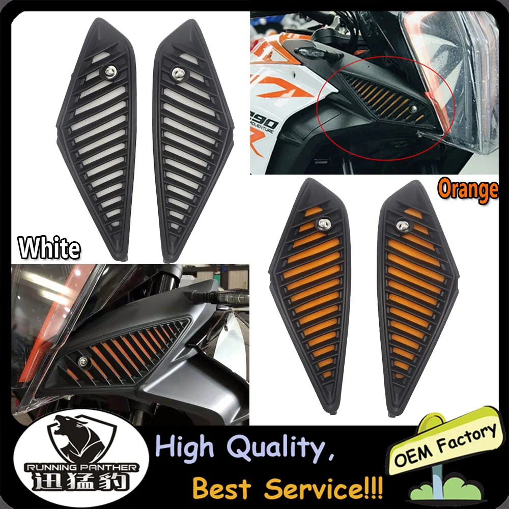 Motorcycle Orange and White Grille Mesh Dustproof Air Filter For 1290 Super Adventure R / S 1290 ADV S / R 2017 2018 2019 2020