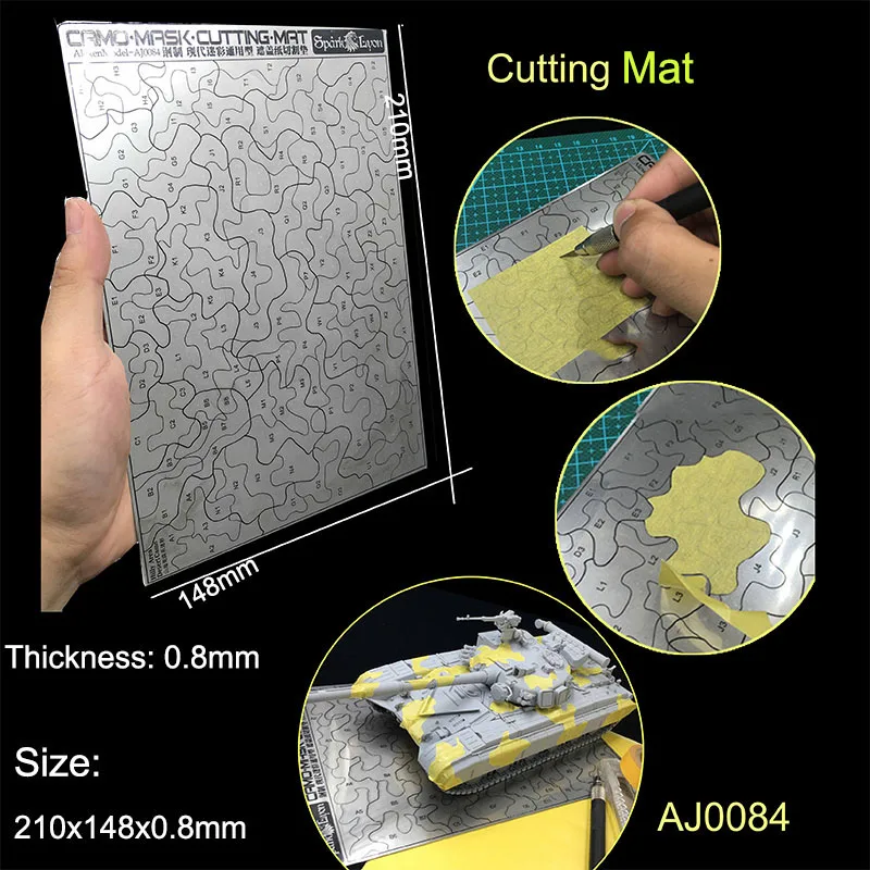 1/32 1/35 Stainless Steel Camouflage Covered Paper Cut Line Plate Mat for Modern Field Army Tank Fighting Vehicles Car Model