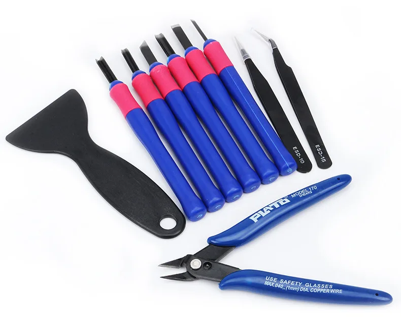 

Repair Knife Tweezers Spade Clipper Tool Kit Set for 3D Printed Model Deburring Clean-up 3D Printer Parts