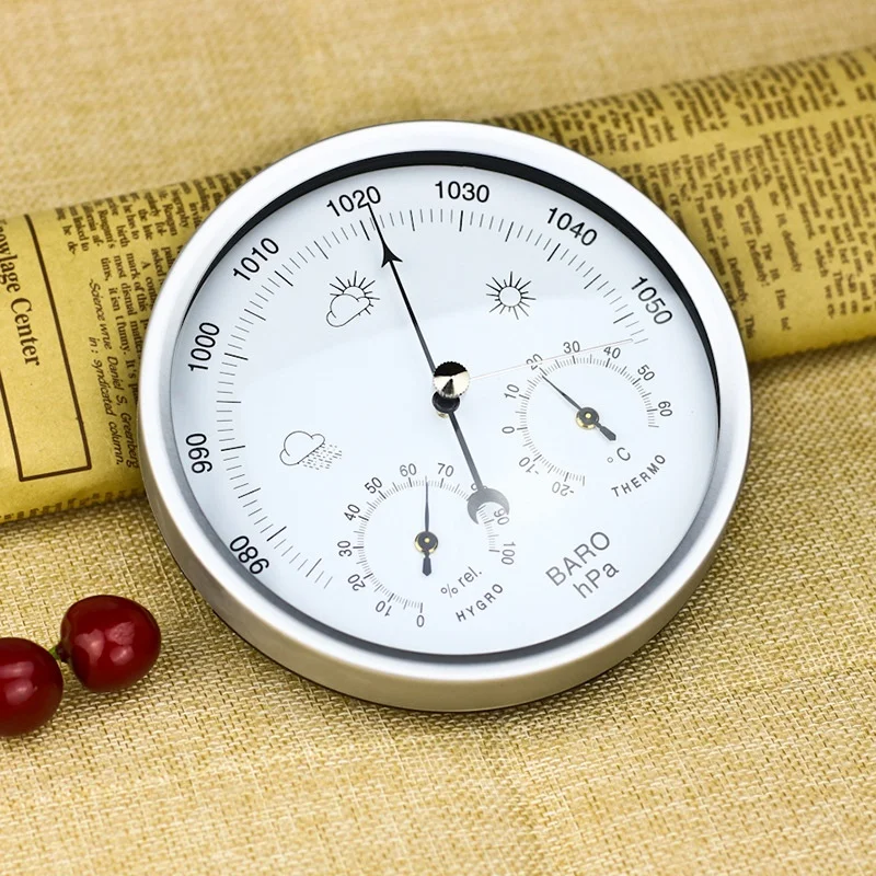 Hot-digital Dalam Ruangan Higrometer Portabel 3 In 1 Dinding Menggantung Cuaca Termometer Barometer Higrometer Dekorasi Rumah 132MM Digunakan untuk Dif