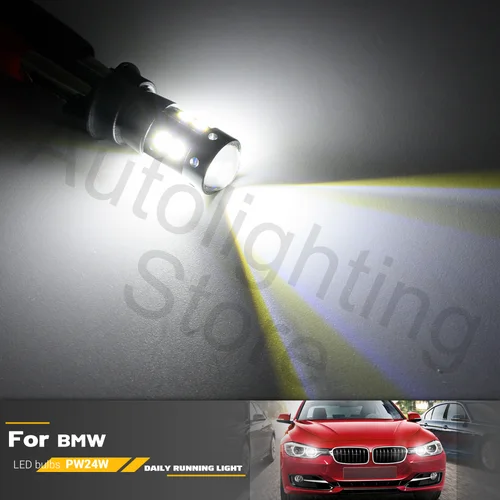 Imagen 2 del producto 2 uds blanco PW24W PW16W bombillas LED DRL para BMW Serie 3 F30 F31 F34 pre-LCI 12-15 luz LED de circulación diurna Canbus sin Error