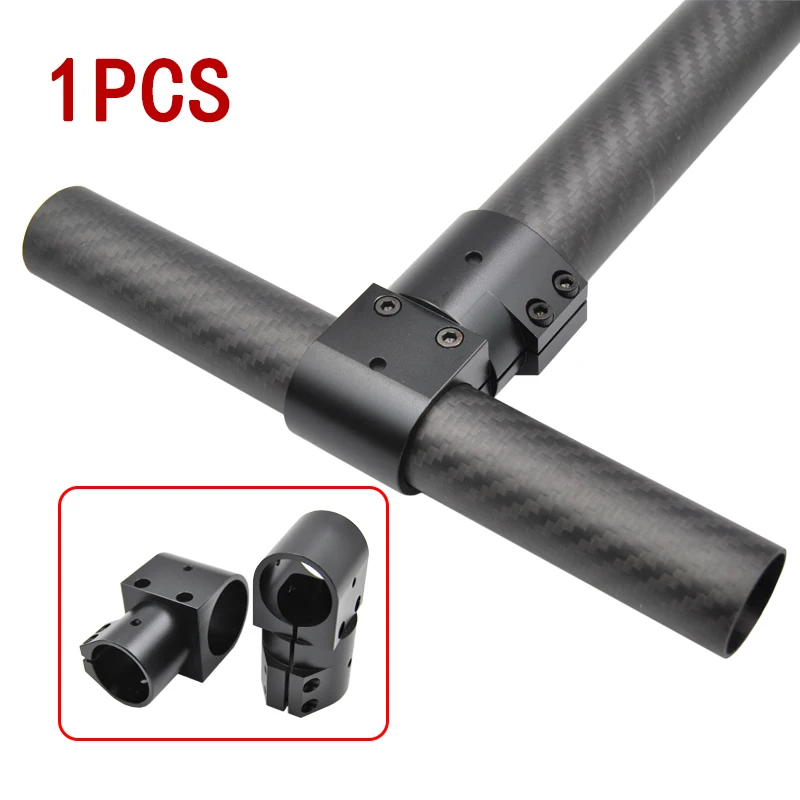 Fixed-wing Multi-axis UAV Landing Gear Tee 40/30/25/20/16mm Connection Accessories Aluminum Alloy Pipe Clamp Carbon Fiber Tube