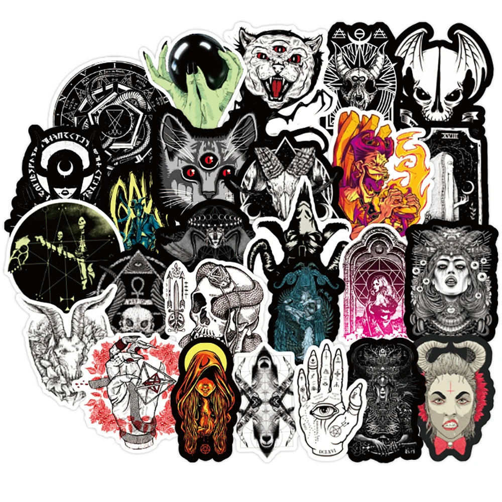 10/30/50PCS New Gothic Style Horror Devil Witch Graffiti Stickers DIY Car Skateboard Luggage Guitar Laptop Cool Decal Stickers