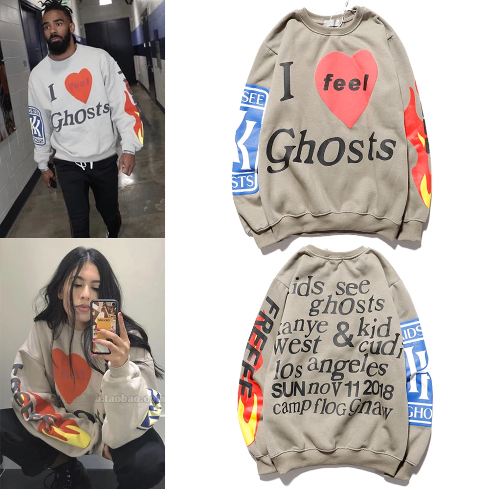 

I feel Ghosts Hoodies Men Women Hip Hop KIDS SEE GHOSTS Hoodie Kanye West & Kid Cudi Los angeles Sweatshirts