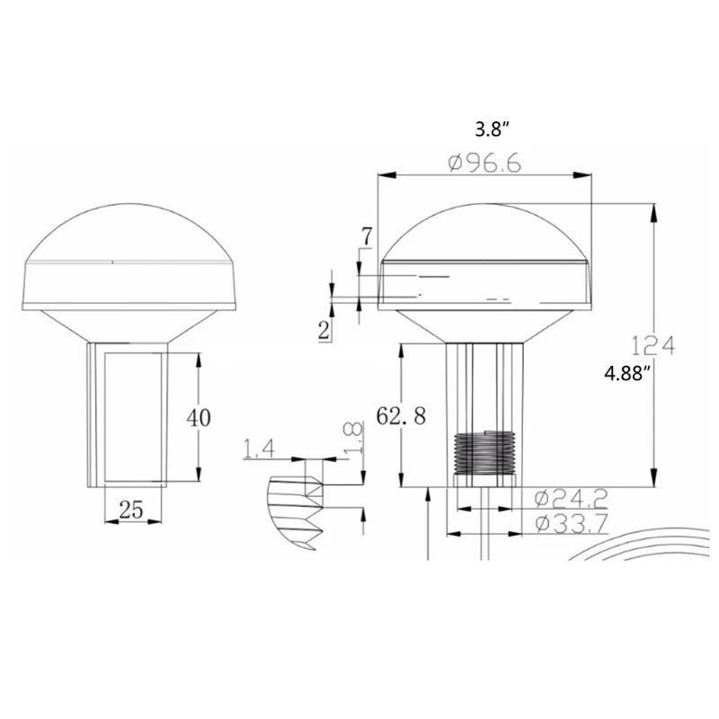 Marine Use GPS Mushroom Antenna Navigation Device Positioning Antenna for Boat Easy Installation Antenna