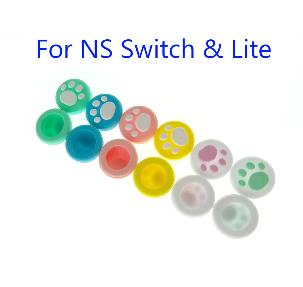 10 stücke Joystick silikon nicht-slip kappe Für Nintendo Schalter Lite Animal Crossing Analog Stick Grip Controller Joystick Katze kappe