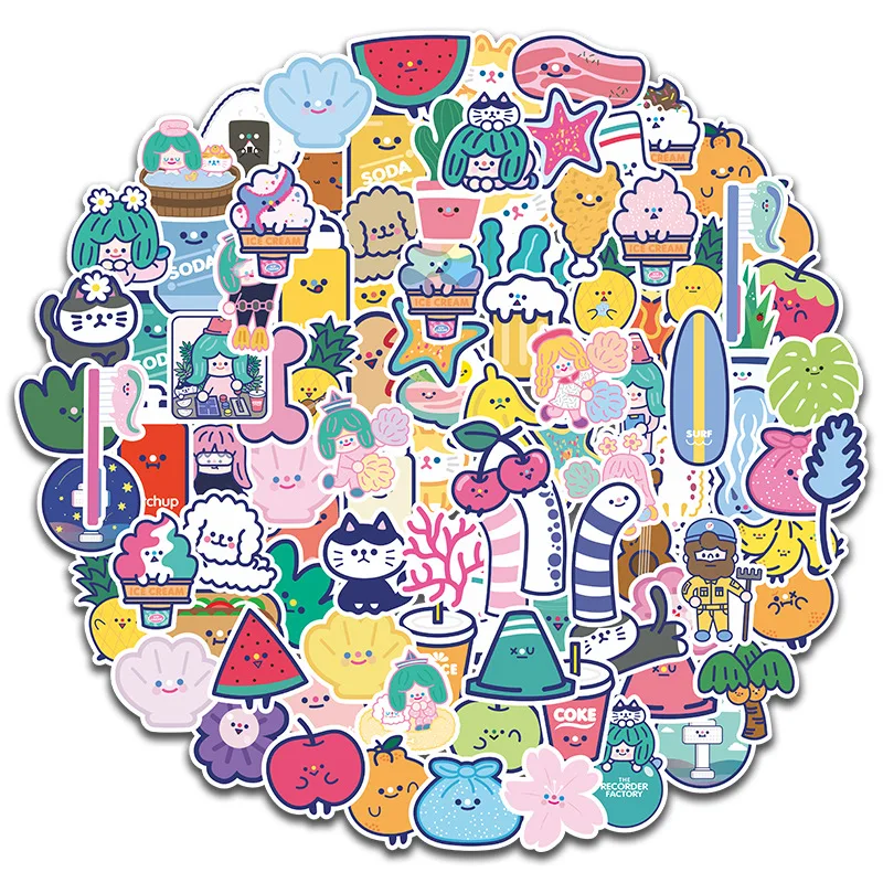 10/30/50/100Pcs Korea Ins Cute Cartoon Stickers For Waterproof Decal Laptop Motorcycle Snowboard Fridge Phone Car pegatinas