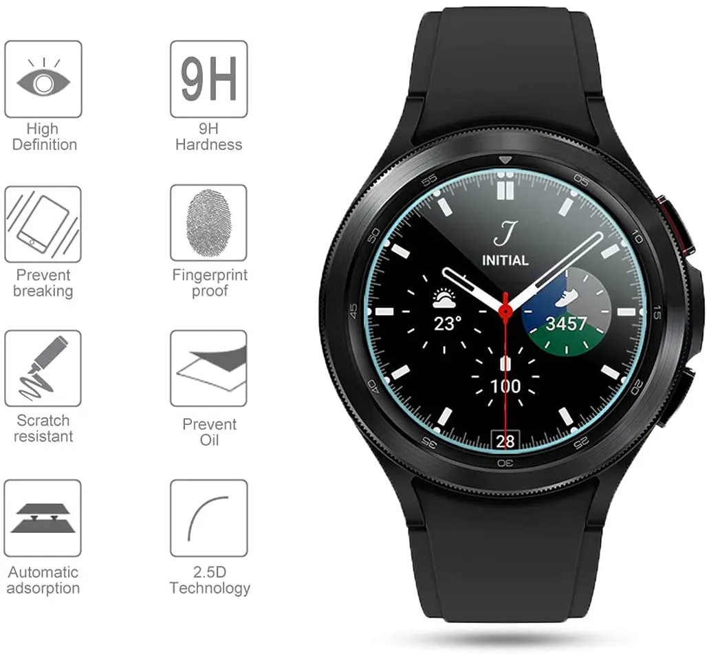 Vetro temperato per Samsung Galaxy Watch 4 Classic 42mm 46mm Protezione schermo antigraffio per Galaxy Watch 4 Classic1/2/3/4/5 pezzi