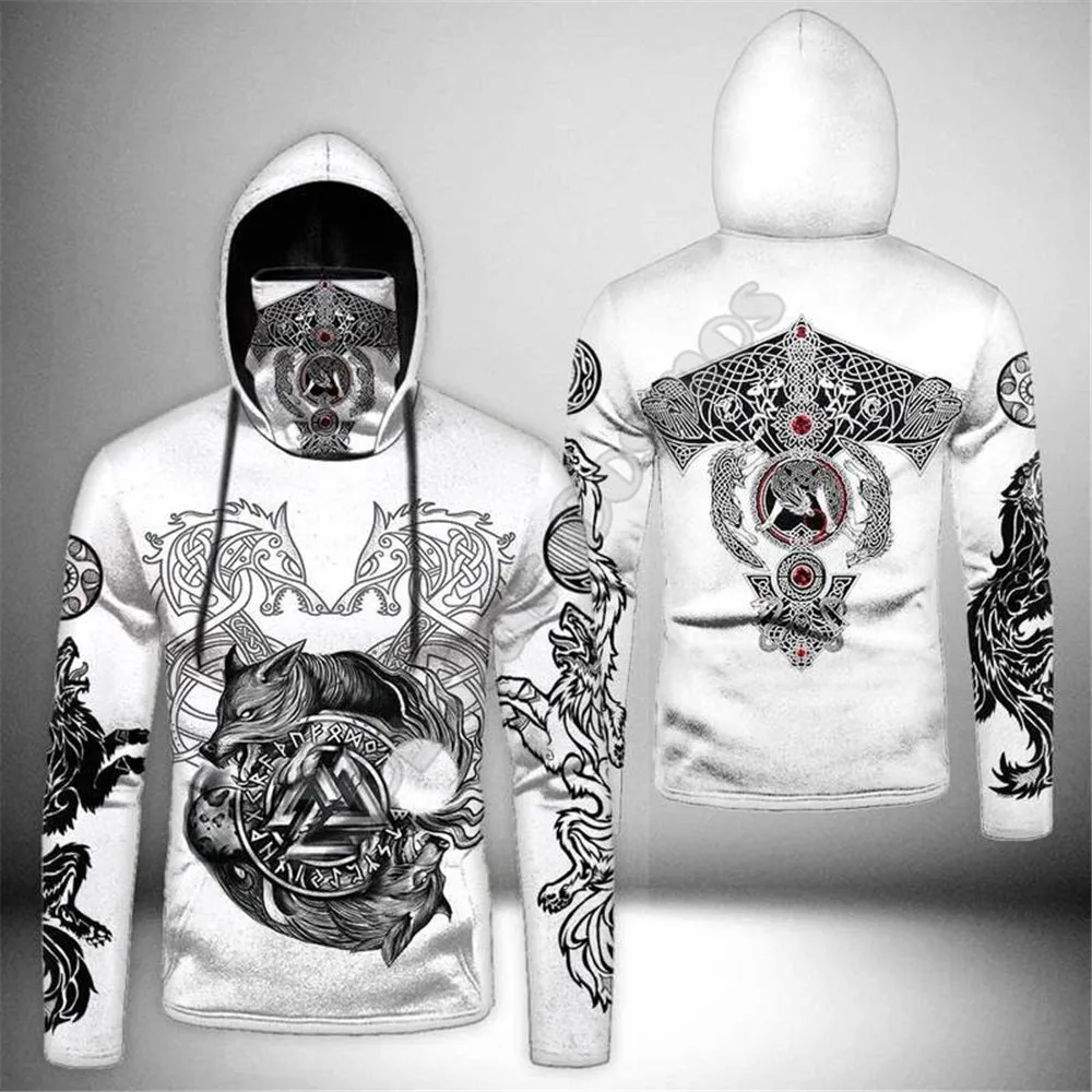 Wolf Raven Tattoo 3D Printed Hoodies Harajuku Fashion Sweatshirt Women Men Casual Pullover Hoodie Mask Warm Drop Shipping 08